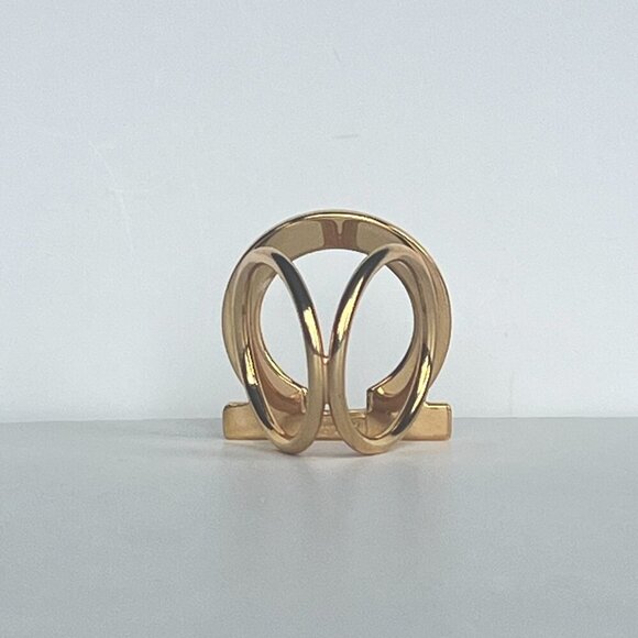 Salvatore Ferragamo IciniChunky Gancini Scarf Ring Gold-tone NWOT - Picture 3 of 6